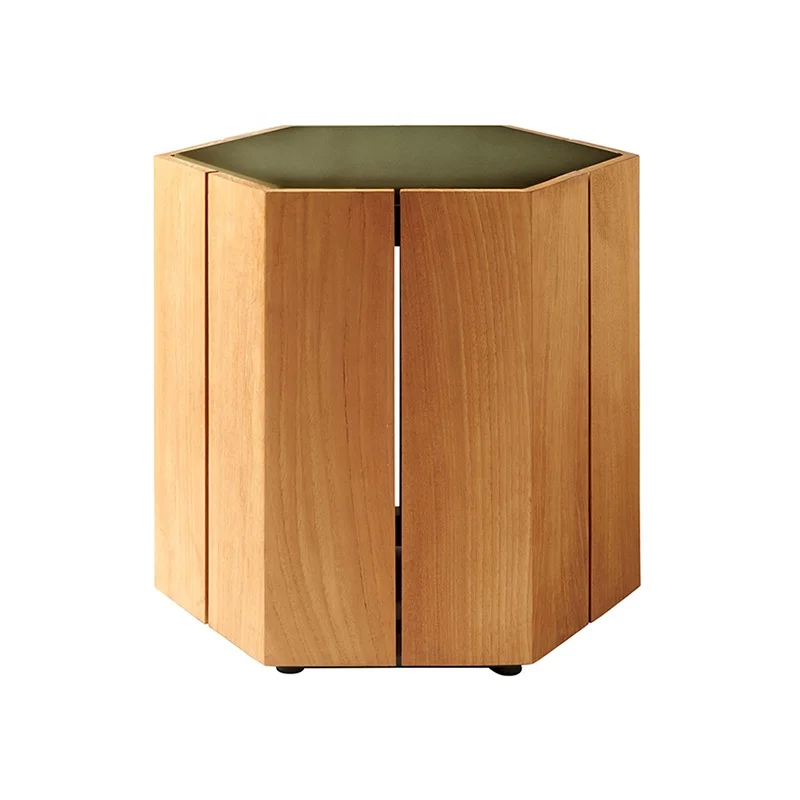 Mesa de centro de teca móveis terraço sofá combinando mesa de chá hexagonal madeira jardim moderno lazer móveis combinando