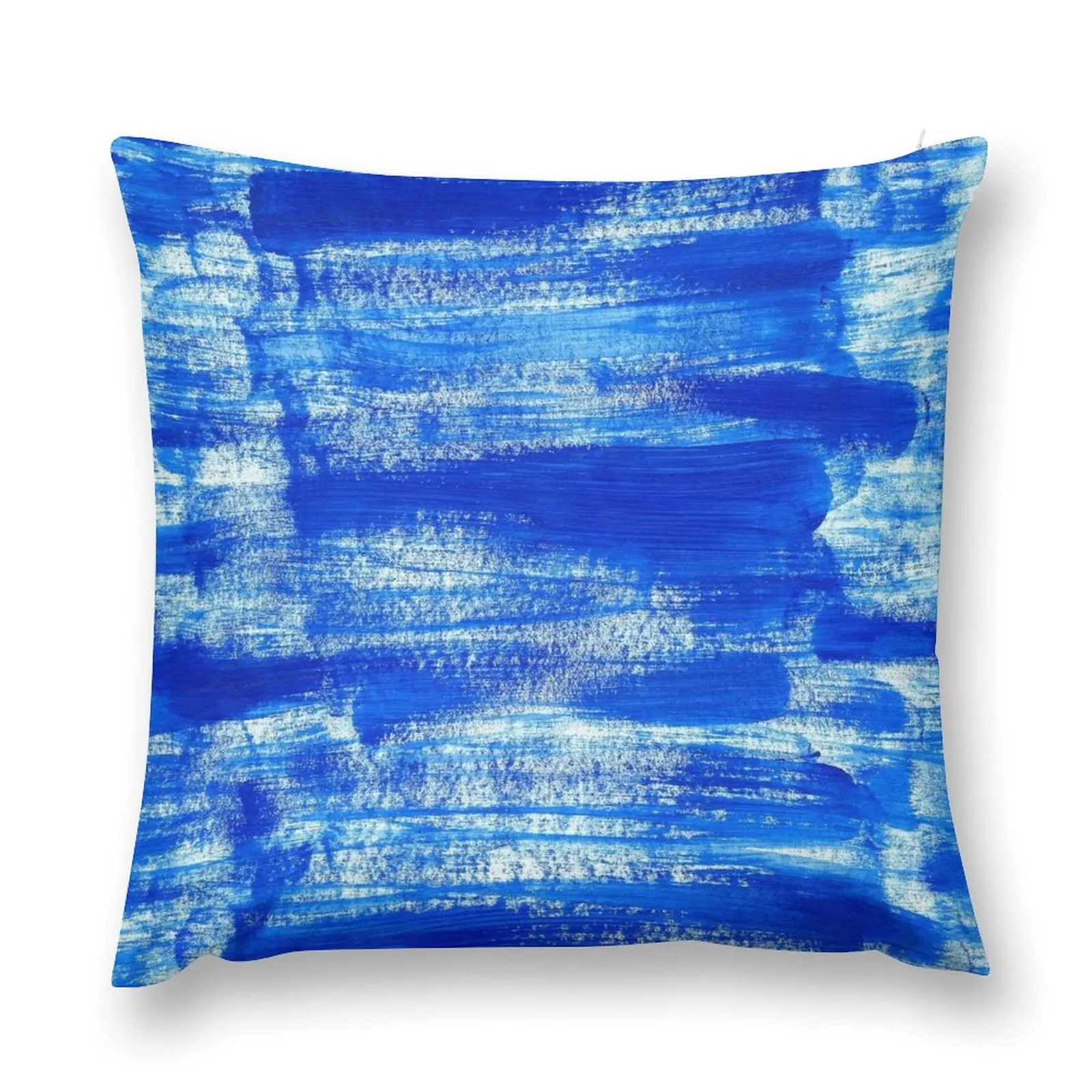 

Cool & Calming Cobalt Blue Paint on White Throw Pillow Custom Cushion Photo Sofas Covers pillow