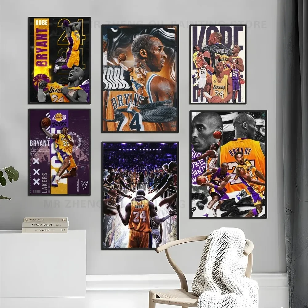 Basketball Player B-Kobe Bryant, Wall Art, HD Canvas Print Poster, Home, Living Room, Room Decoration Hanging Painting