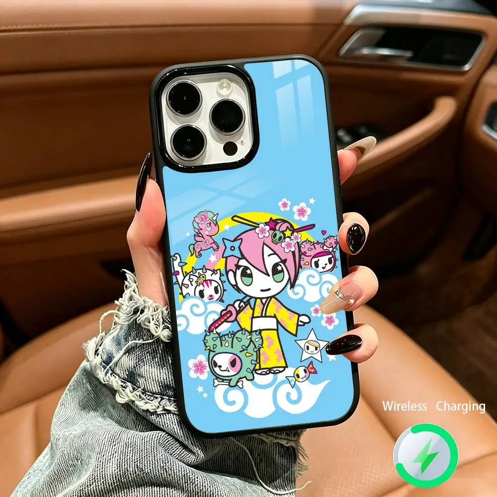 Retro Cute Vibe T-Tokidoki Art Phone Case For IPhone17 16 15 14 13 12 11  Pro Max 16/15/14Plus Wireless Charger Cover Funda
