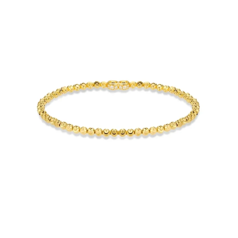

CAMEO 925 Silver Synthetic Zircon Bracelet 4617 Gold Full Diamond Bean Versatile Bracelet (with diamond studded clasp)