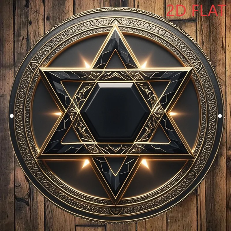 CIFBUY Vintage Hexagon Star Metal Wall Art Waterproof Durable Aluminum Sign for Home Bar Restaurant Decor
