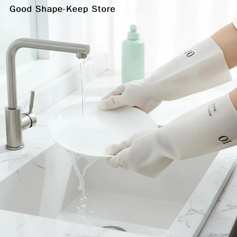 dailyBPA Free Non-Slip Silicone Dishwashing Gloves 5Pairs Waterproof Durable Household Gloves for Kitchen Chores Car Washing