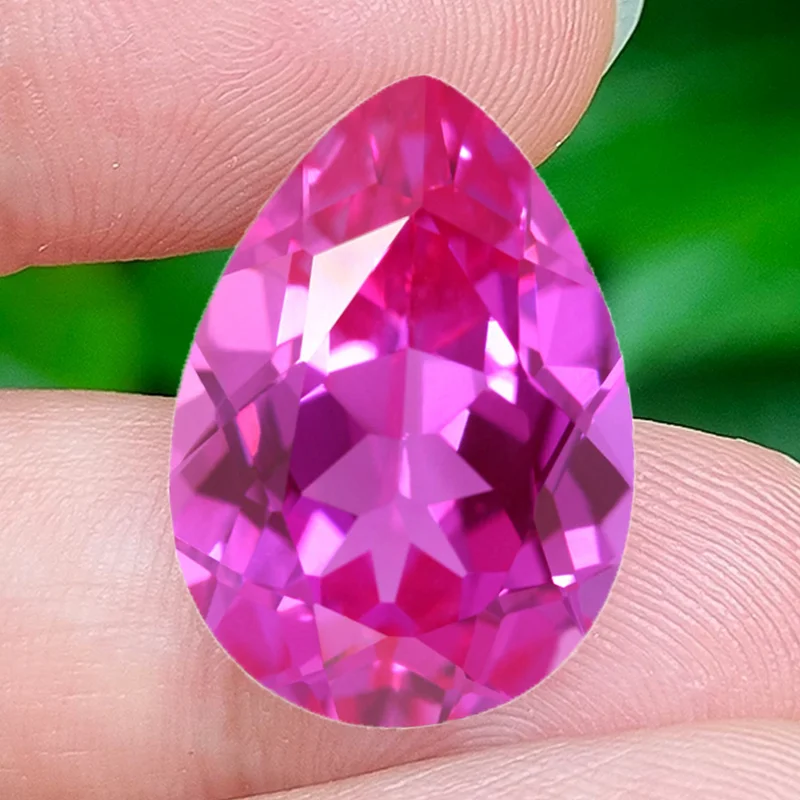 Top Quality Pink Ruby Pear Cut Mohs Hardness Gem for Jewelry Design Jewelry Making Collection Display Gift Precious Stones