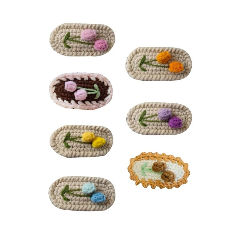 

Flower Hair Clip Unique Wool Embroidery Hair Clip for Girls Delicate Handmade Designs Perfect for Kids Hairstyles