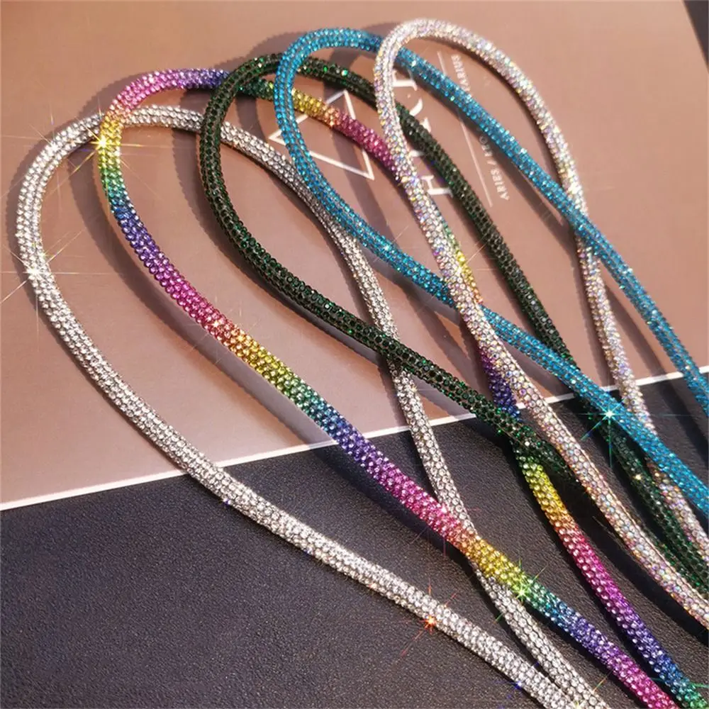 

1 Pc Anti-lost Long Phone Straps Full Diamond Cellphone Chain Colorful Rhinestone Phone Lanyard Pendant
