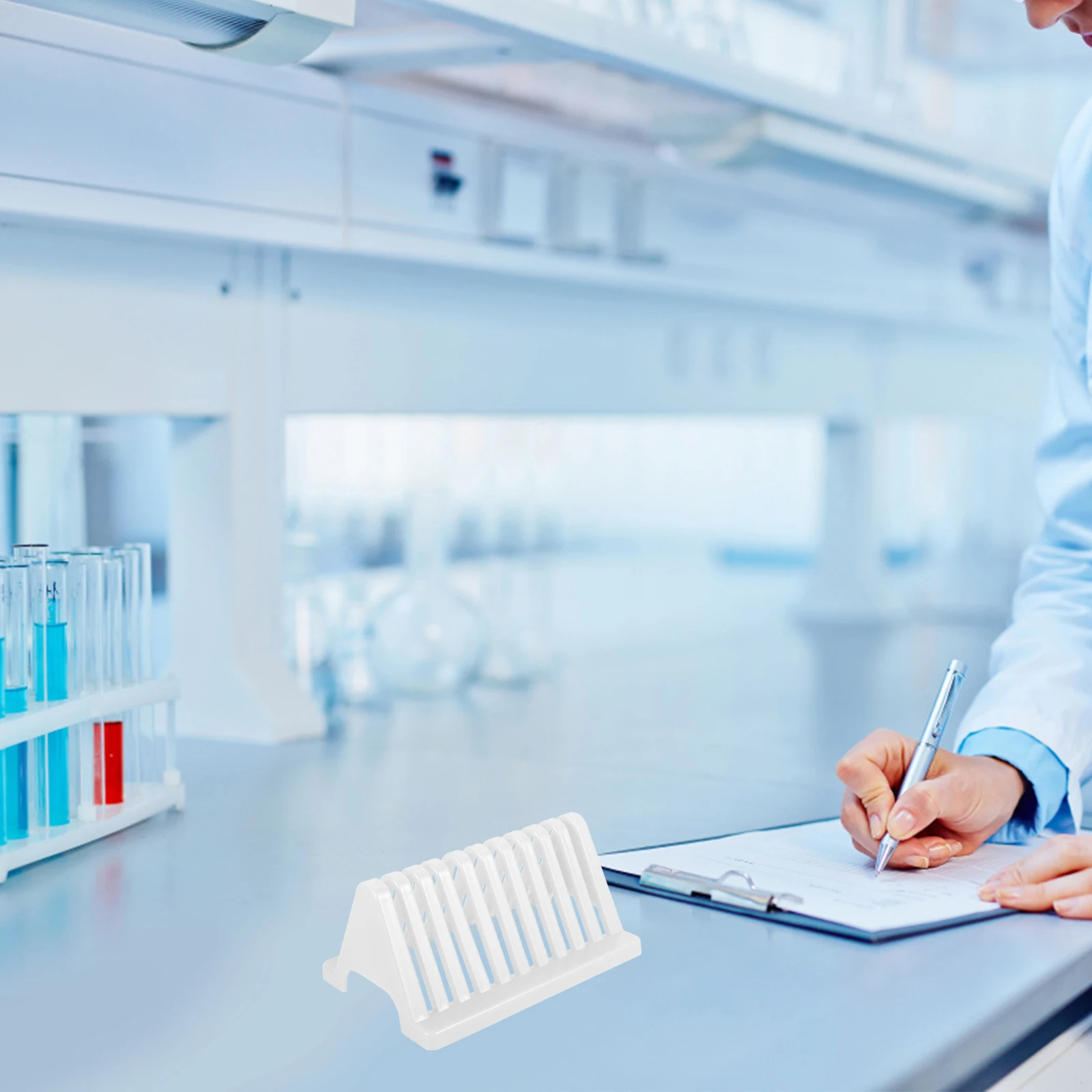 

3pcs Triangle Drain Rack for Microscope Slides Laboratory Storage Plastic Holder Staining Space Saving