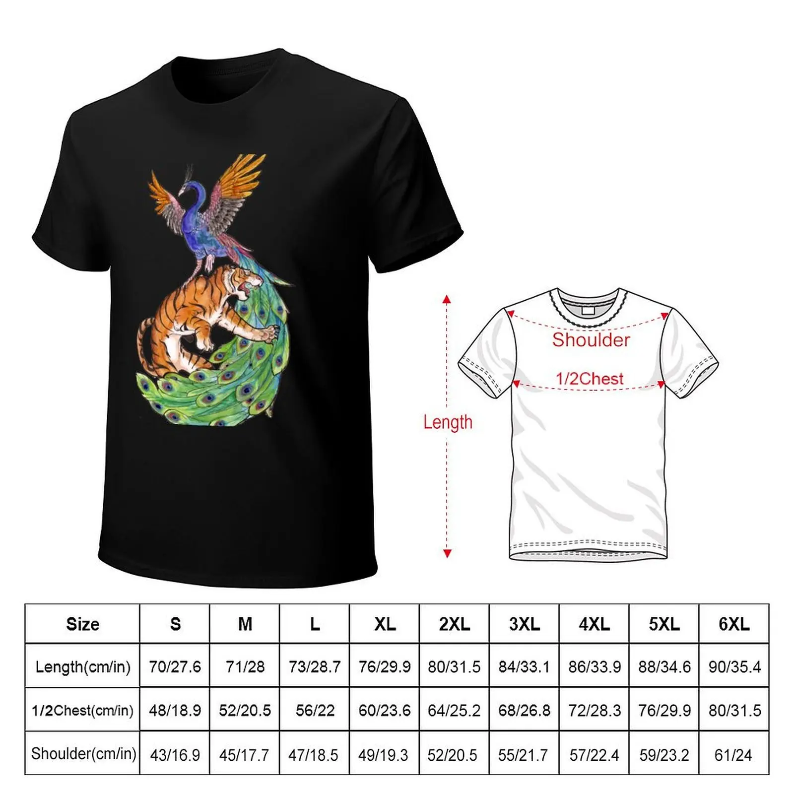 Tiger and Peacock T-Shirt Running Performance Short Sleeve Tee