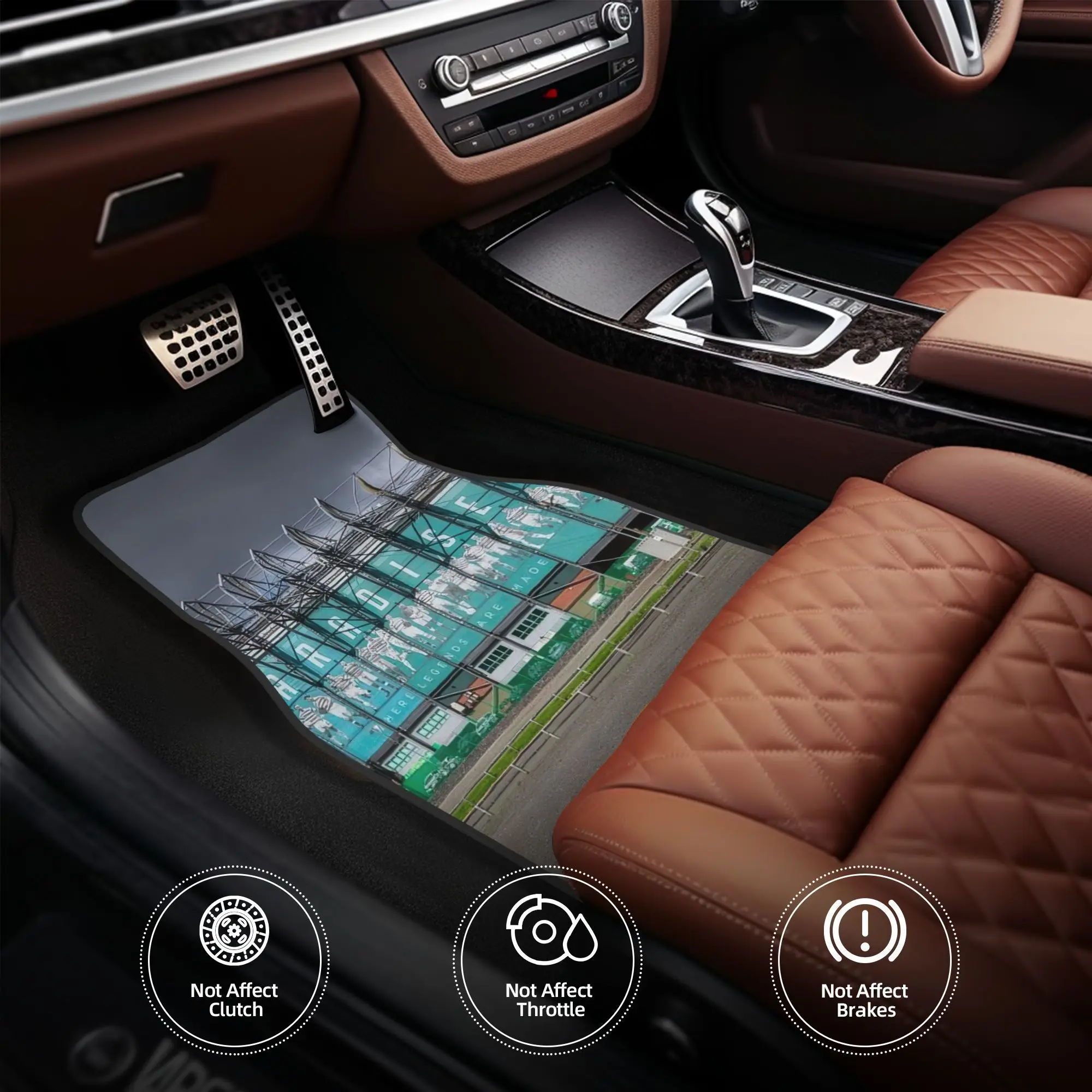 4pcs Celtic Park Parkhead Glasgow Scotland Car Floor Mats,Durable Polyester Fiber,Fit For Cars,Ideal Gift, Vehicle Interior Mats
