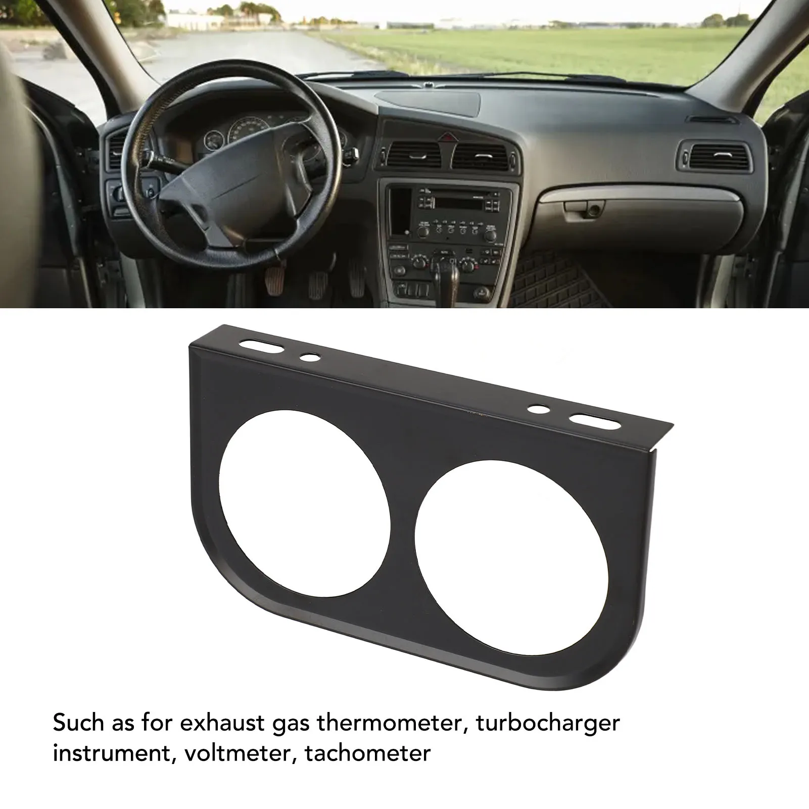 2in 52mm Gauge Bracket 2 Hole Gauge Panel Gauge 2‑1/16 Inch 52MM  Metal Car Meter Mount Instrument Panel Gauge Holder