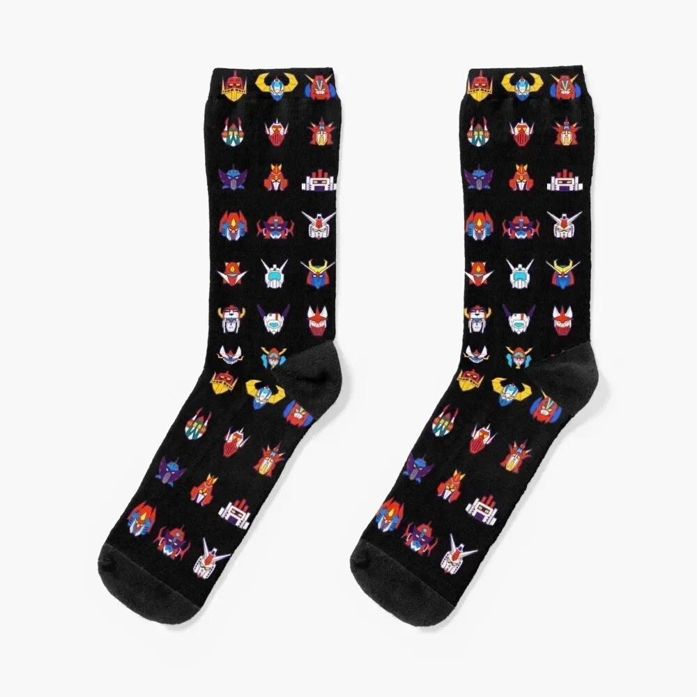 

071b 70s Robots Color Socks Soccer winter thermal sports stockings Man Socks Women's