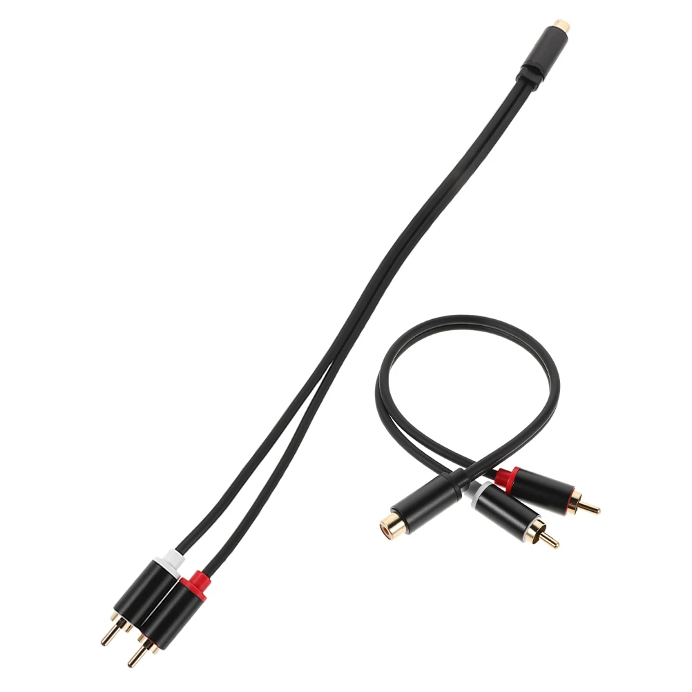 

2 Pcs Car Audio Modification Line Speaker Wire Dual Male Extension Splitter Two-channel Cable Gilded