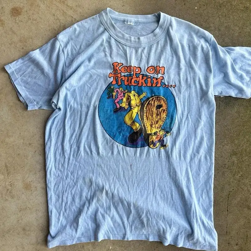 

R Crumb Keep On Trucking T Shirt Robert 70s BL026