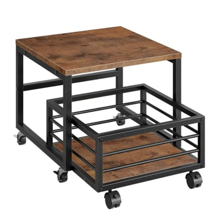 

End Table Mini Fridge Stand with Storage Mini Fridge Cabinet with Wheels and Adjustable Feet Sturdy Metal Frame for Living Room