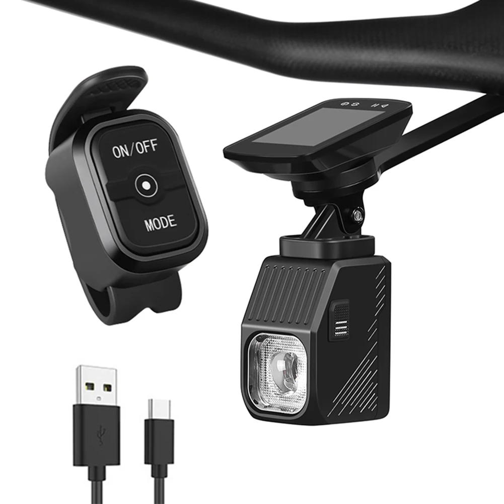 

Bicycle Light With Focus/Flood Beam Remote Control Rechargeable Cycling Flashlight LED Super Bright Headlight Bike Accessories