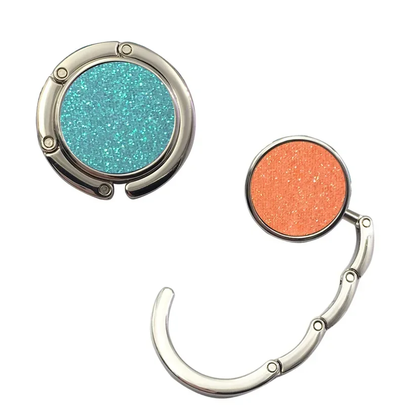 

Round Shape Metal Bag Table Hanger Holder Protable Tiny Hooks Folding Bag Purse Hanger Handbag Hook Purse Tote Storage Holders