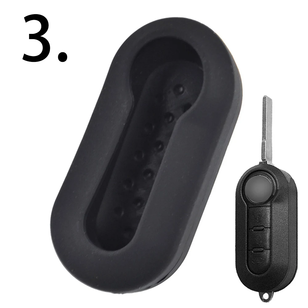 Silicone Remote Key Case For Fiat 500 Bravo Punto Croma Stilo Iveco  Toro Tipo Egea Ducato Doblo Qubo For Lancia Fob Shell Cover