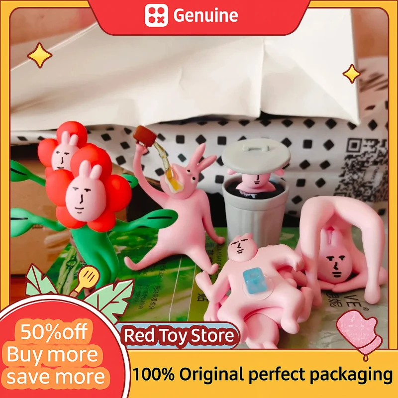 

Оригинальный Plzdot Pink Rabbit, красивое настроение и абстрактная серия, загадочная коробка, настольная ручная работа, креативный кавайный орнамент, милая игрушка в подарок