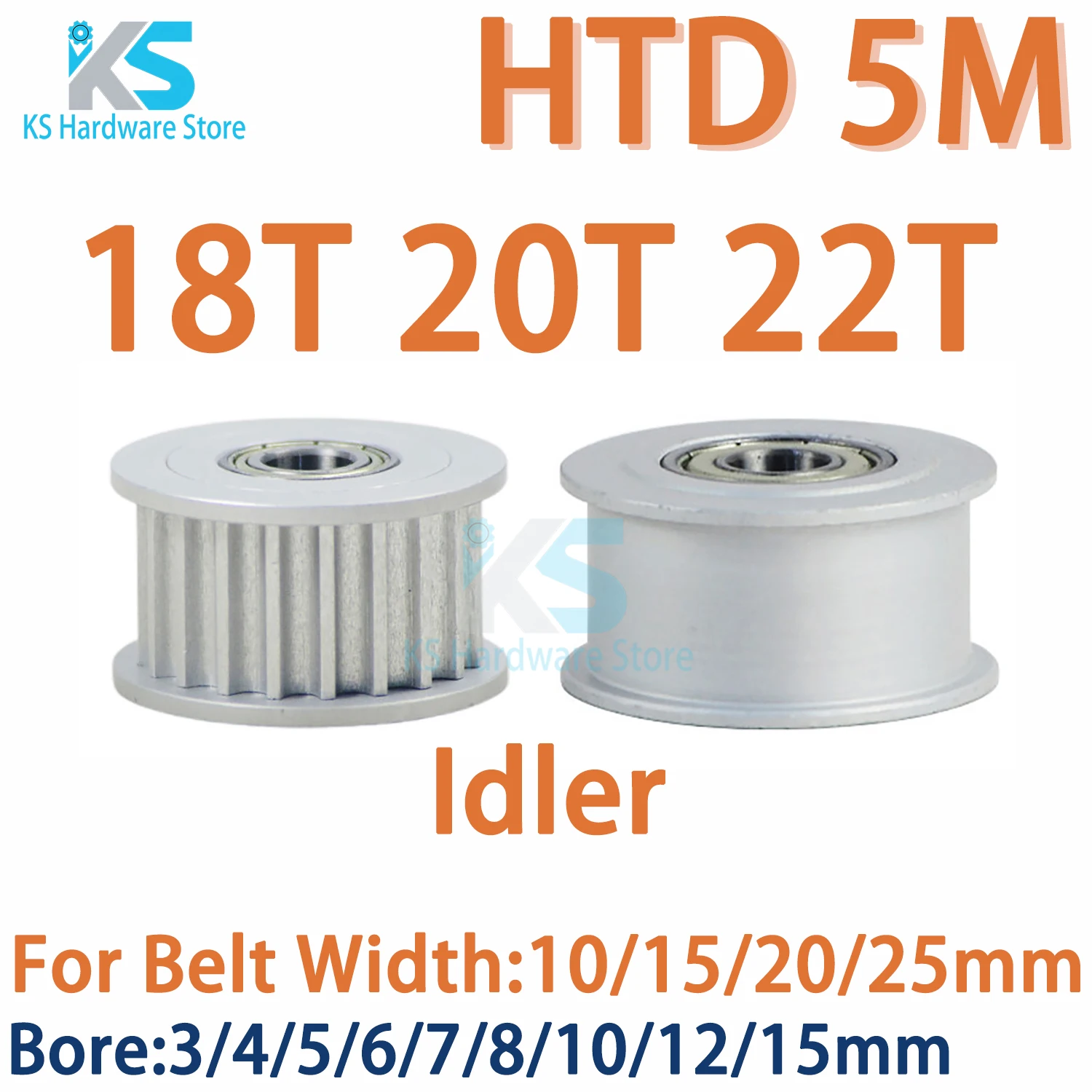 18T 20T 22T HTD 5M Timing Pulley 18Teeth 20Teeth 22Teeth Idler Bore 3-15mm Belt Width 10/15/20/25mm HTD5M Synchronous Pulley