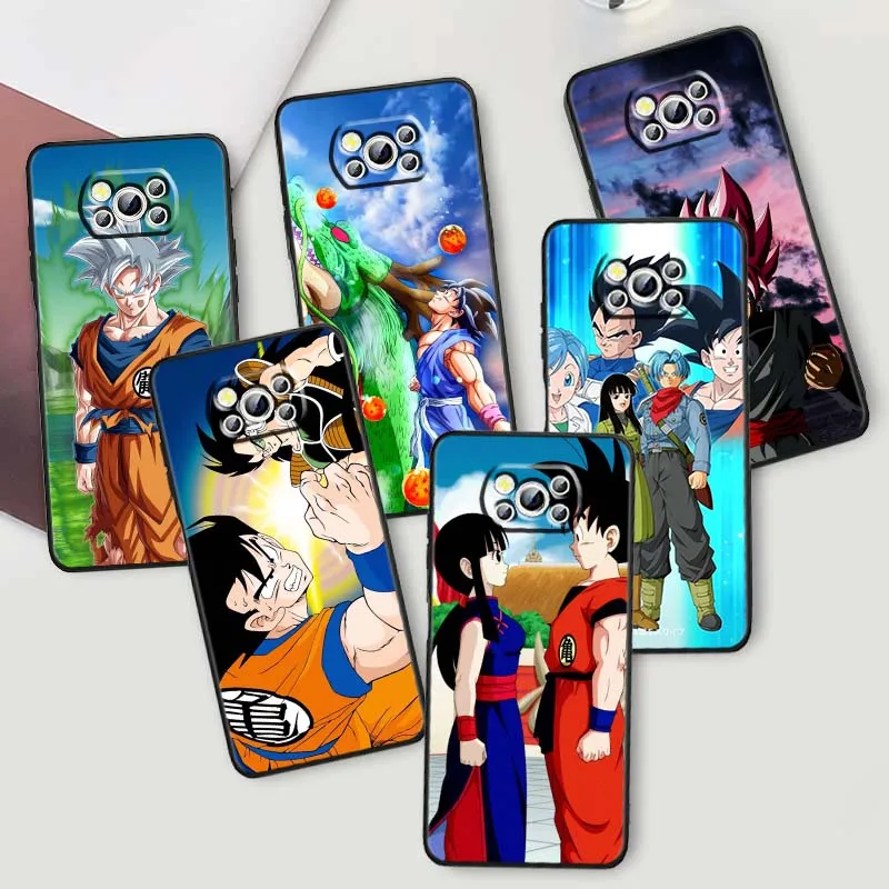 Funda Dragon Ball Son Goku Chichi para Xiaomi Mi Poco F3 F4 F5 F6 X3 X4 X5 X6 X7 M3 M4 M5 M6 M7 GT Pro 5G, color negro