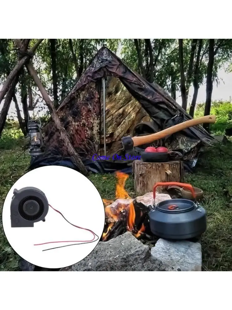 

M6CF 12V Ball Bearing Blower Fan with 5.5x2.1mm Connector for Grill Fireplaces Stove