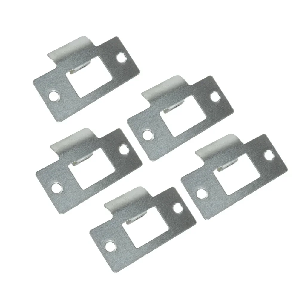 Door Strike Striker Plate Steel Jamb Systems 5pcs 69*37.5*0.8mm Silver Stainless Steel Striker Plate Brand New