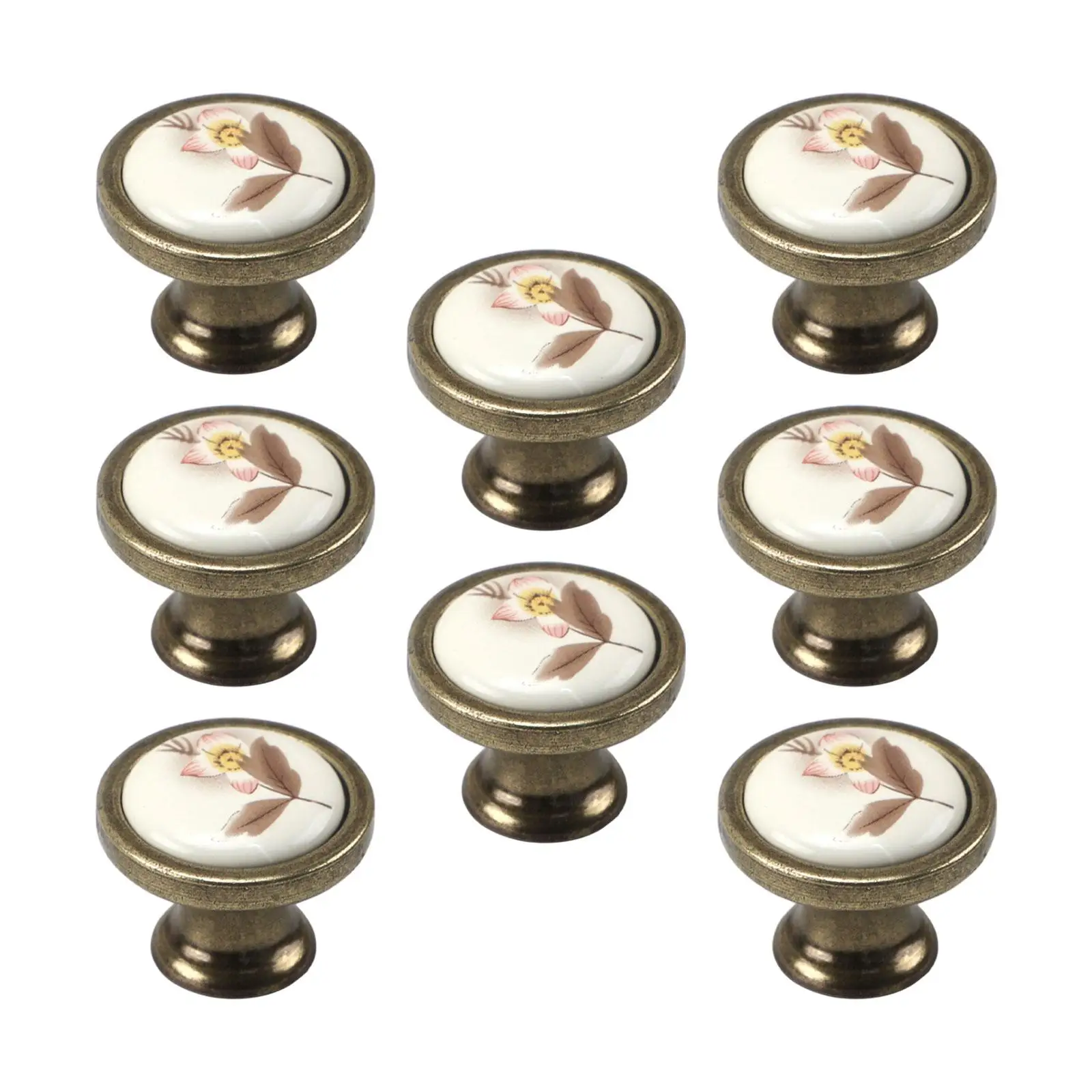 

Набор из 8 керамических ручек для шкафов, круглые, ручной работы, из цинкового сплава, для мебели, дверей, гардеробов, офисных столов, кухонной мебели
