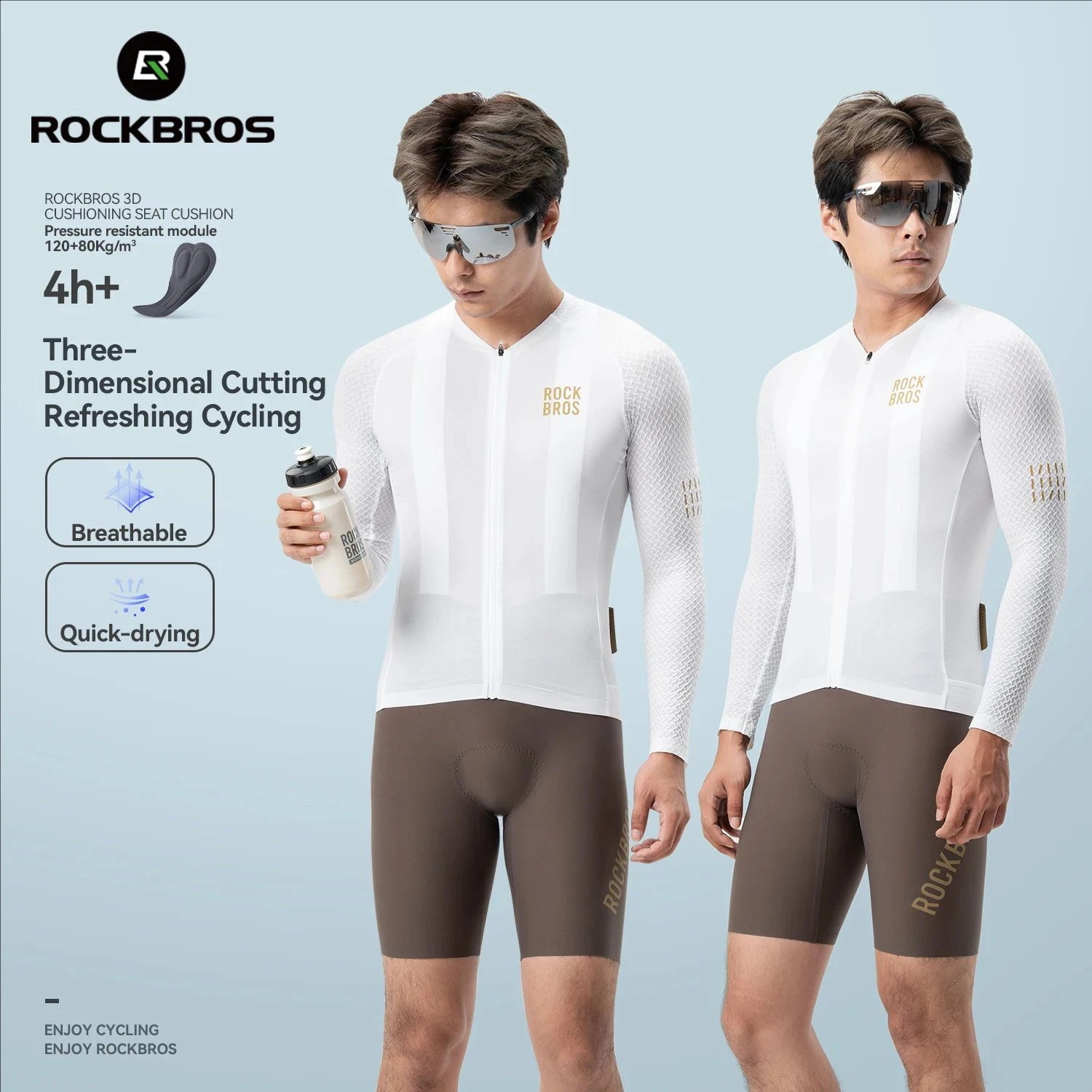 ROCKBROS Summer Cycling Jersey Short Sleeve Shirt Men T-shirt Lightweight High Elastic Breathable Jersey MTB Cycling Clothing