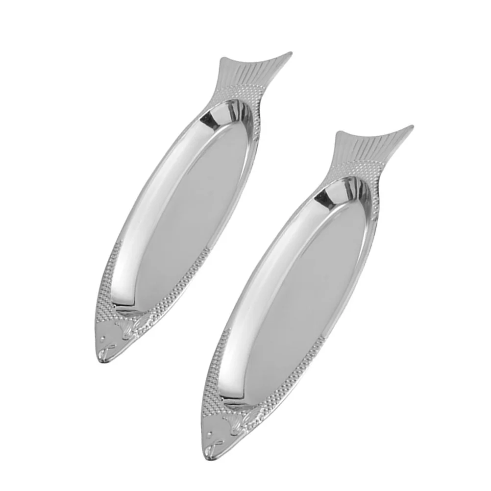 

2Pcs Magnetic Fish Plate Stainless Steel Fish Shaped Dish for Party Banquet Wedding Graduation Serving Decorative Food Tray