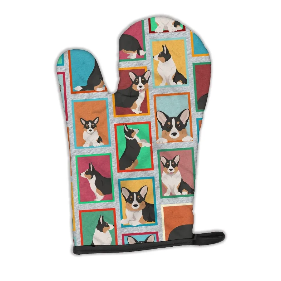 Muchos cárdigan tricolor, manopla para horno Corgi, manopla gruesa resistente al calor para sartenes calientes y manopla de cocina para horno, protege las manos Cooki