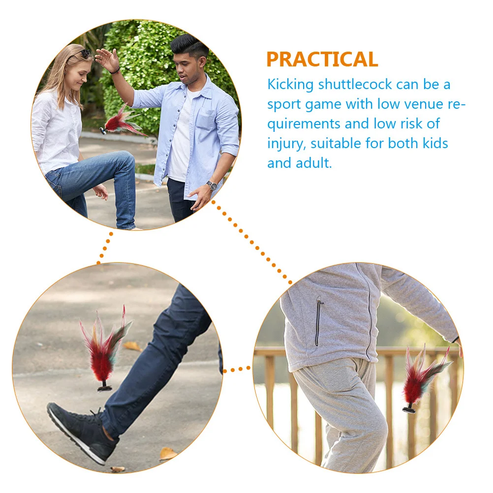 Volano Jianzi colorido hecho a mano para deportes de pies, juego al aire libre para niños y adultos, entretenimiento de ejercicio de bajo impacto, 10 Uds.