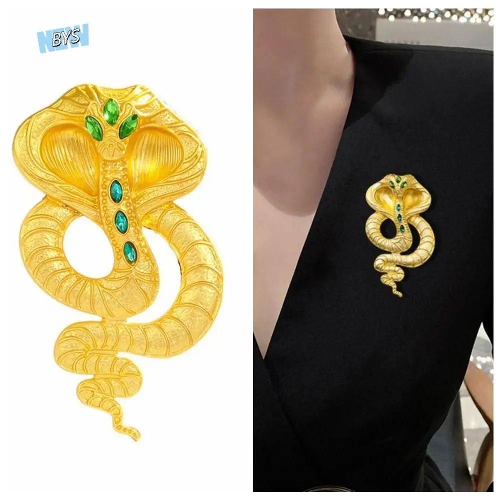 موضة الحيوان حجر الراين الأفعى دبابيس كوبرا ضوء الفاخرة زودياك الأفعى بروش مجوهرات تألق ثعبان التلبيب دبوس معطف