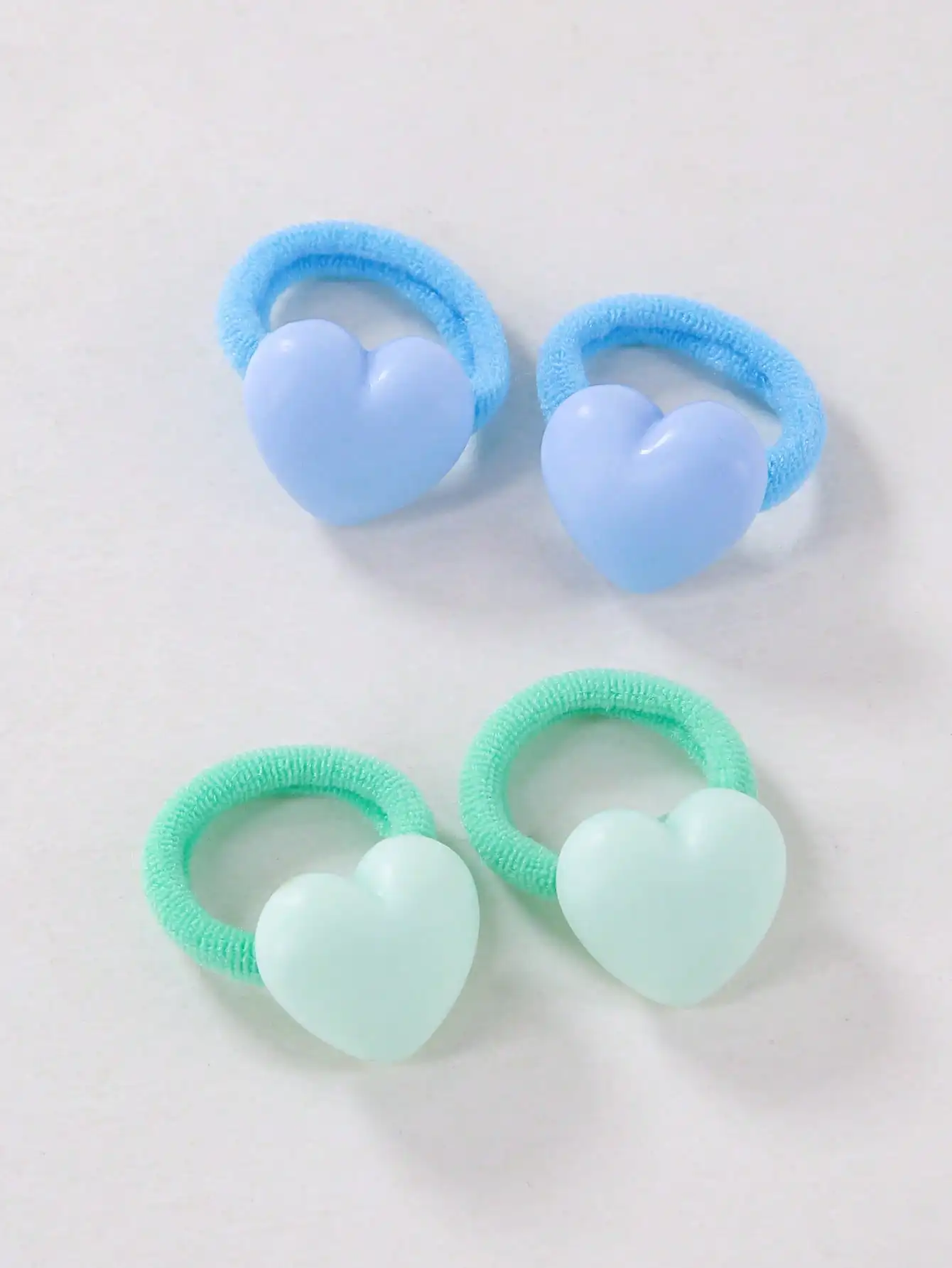 10 Stück bonbonfarbene, solide herzförmige Haargummis für Babys, nahtlose, nicht beschädigende Haarbänder, Haare – Detail 5