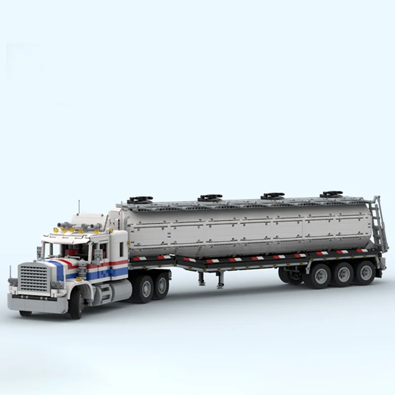 4519 個 MOC タンクセミトレーラーマニュアルハイウェイモデルビルディングクリスマスギフトブロック建築組み立て DIY ブリックおもちゃ誕生日