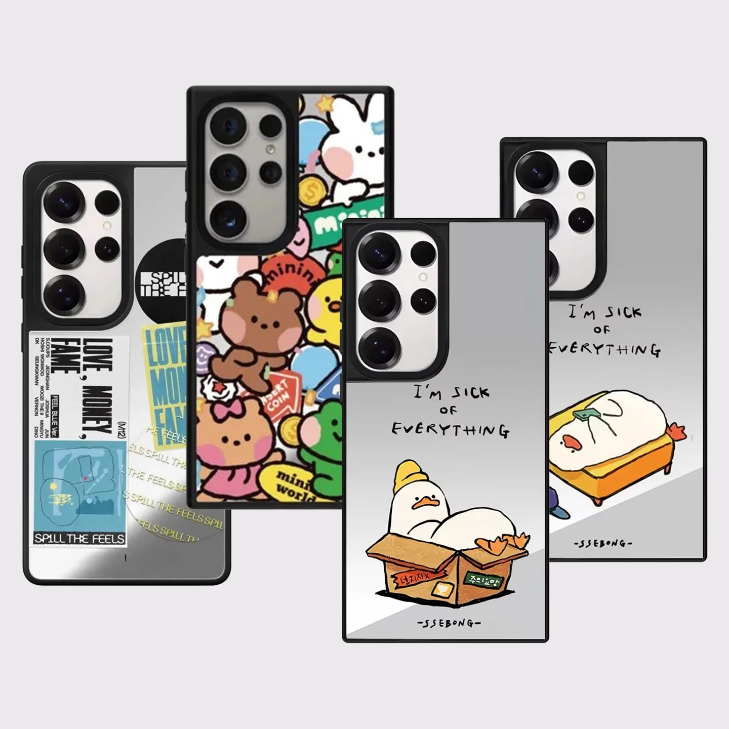 

Cartoon Duck Frog Mirror Surface Magnetic Phone Cover for Samsung Galaxy S23 S24 S25 S26 Ultra S26+ Plus Case