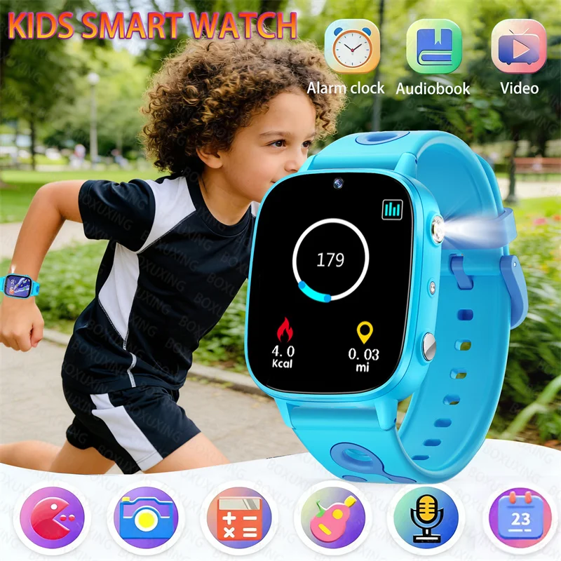 

Детские умные часы с экраном 1,8 дюйма, HD-камера, 26, игры-головоломки, светодиодный фонарик, калькулятор, детские часы, студенческие подарки для мальчиков и девочек