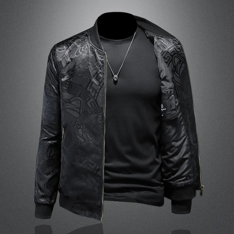 New Luxury Men's Korean Fashion Slim Fit High Quality Jacket Men's Standing Collar Korean Slim Fit Thin Solid Color Coat