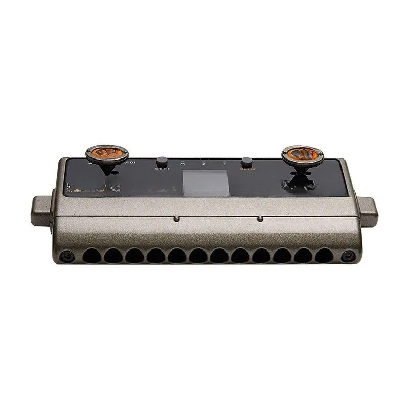 The new digital harmonica comes with its own speakers, MIDI instruments have built-in music
