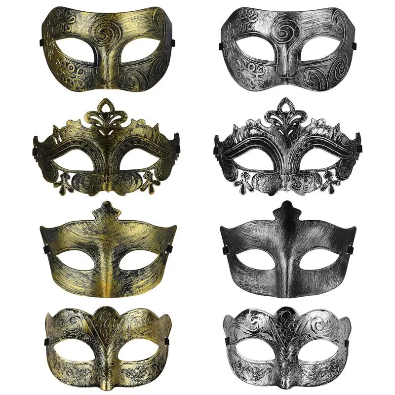 8pcs Party Costume Face Halloween Masks for Adults Half Cosplay Masquerade Masquerade Masks Set Masquerade