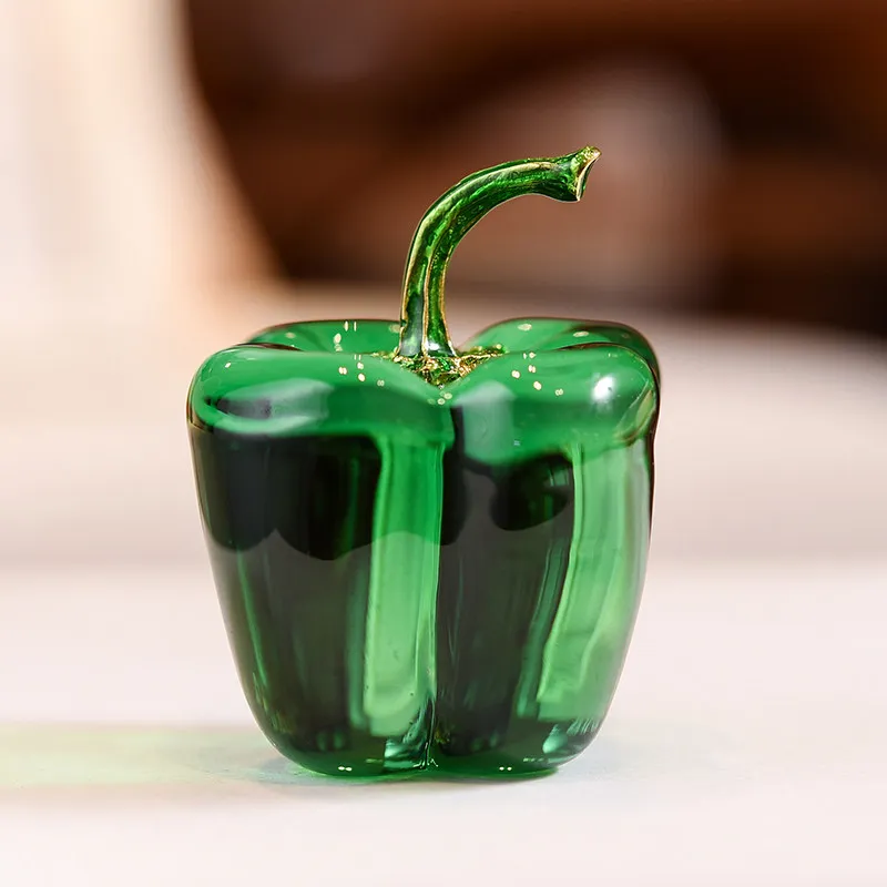 Chinese Calligraphy Paperweight Crystal Ornament of Chili Pepper Creative Home Decoration and Vehicle-Mounted Office Stationary