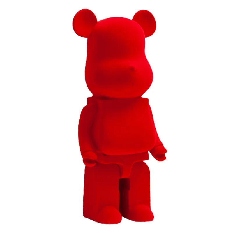 Flocking Bearbrick Statues Resins Bear Money Boxes Decoration Crafts Home Decor Living Room Bookcase Desktop Gift Sculptures