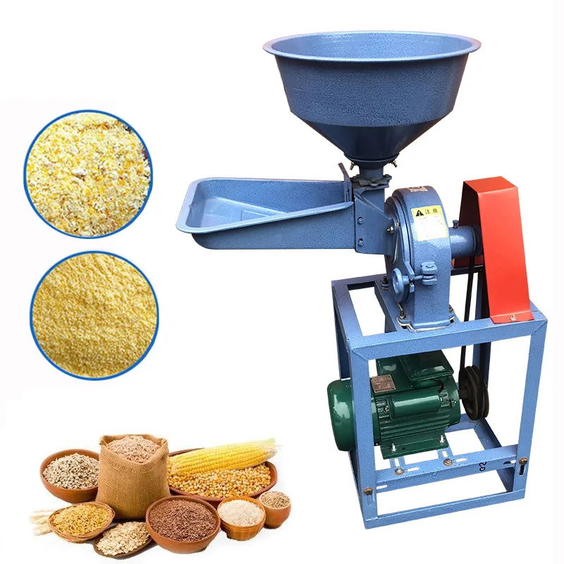 

Corn Food Grinder Small Household 220V Feed Grains Grains Pepper Wheat Beans Flour Milling Machine Adjustable Thickness