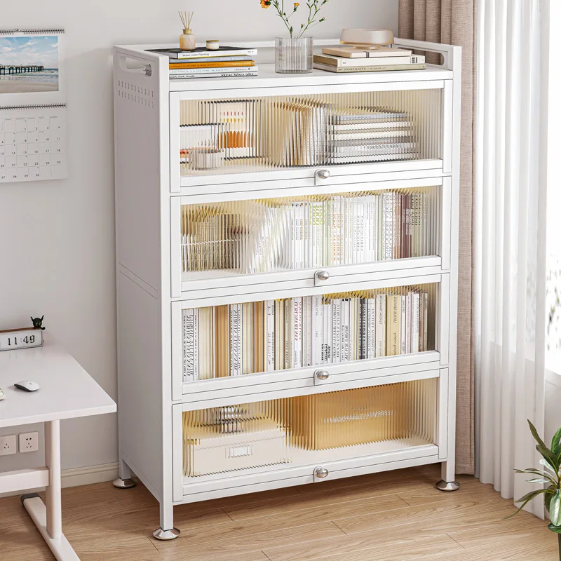 

Bookshelf floor-to-ceiling living room wrought iron dust-proof figure toy storage cabinet shelf storage household