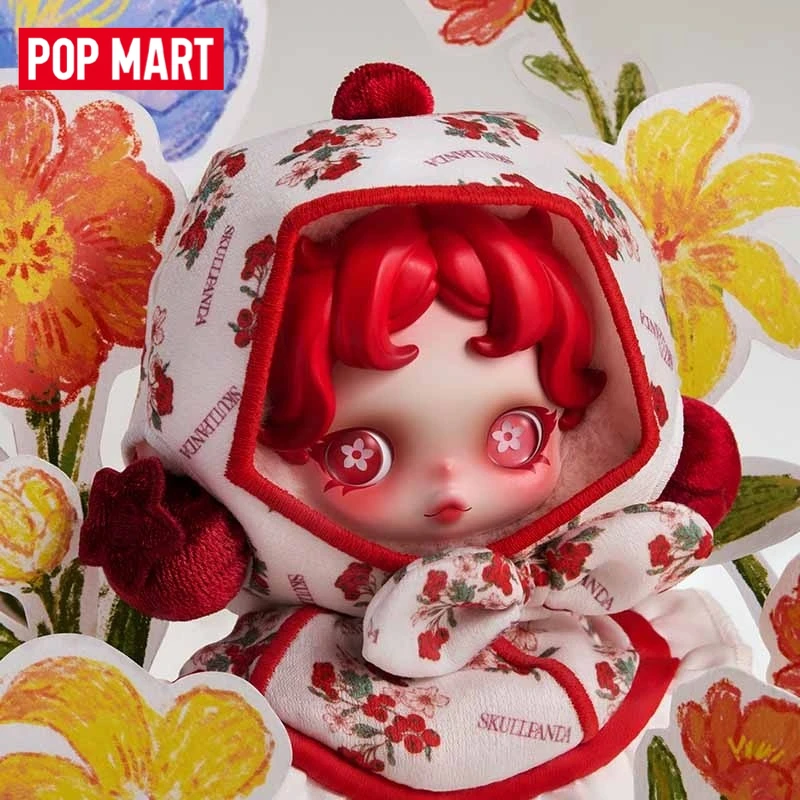 

New Genuine POPMART SKULLPANDA Petals in Four Acts Series 14cm Plush Doll Pendant Portable Decorations Merchandise Gifts