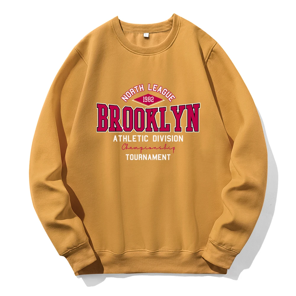 North League 1982 Brooklyn Street Letter Men Hoodies Novelty Fashion Casual Hoody Loose Oversized Warm Hoodie Fleece Sweatshirts