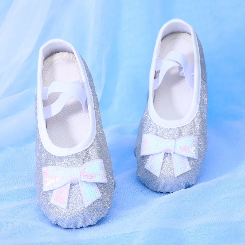Zapatos de Ballet para niñas, zapatillas de baile para niños, suela suave de lona profesional, zapatos de baile de Ballet brillantes para niñas, Ballet femenino, Yoga, gimnasio, zapatos de baile