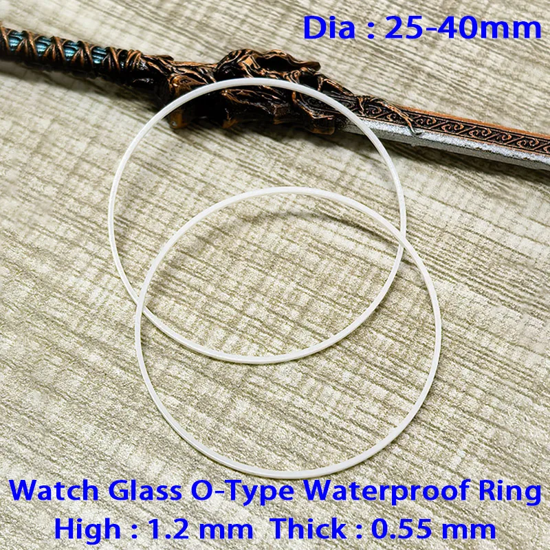 2/5PCS Watch Glass Waterproof Gaskets Dia 25-40mm O-Ring High 1.2MM Thick 0.55MM Watch Glass Waterproof Gasket Ring Replace Part