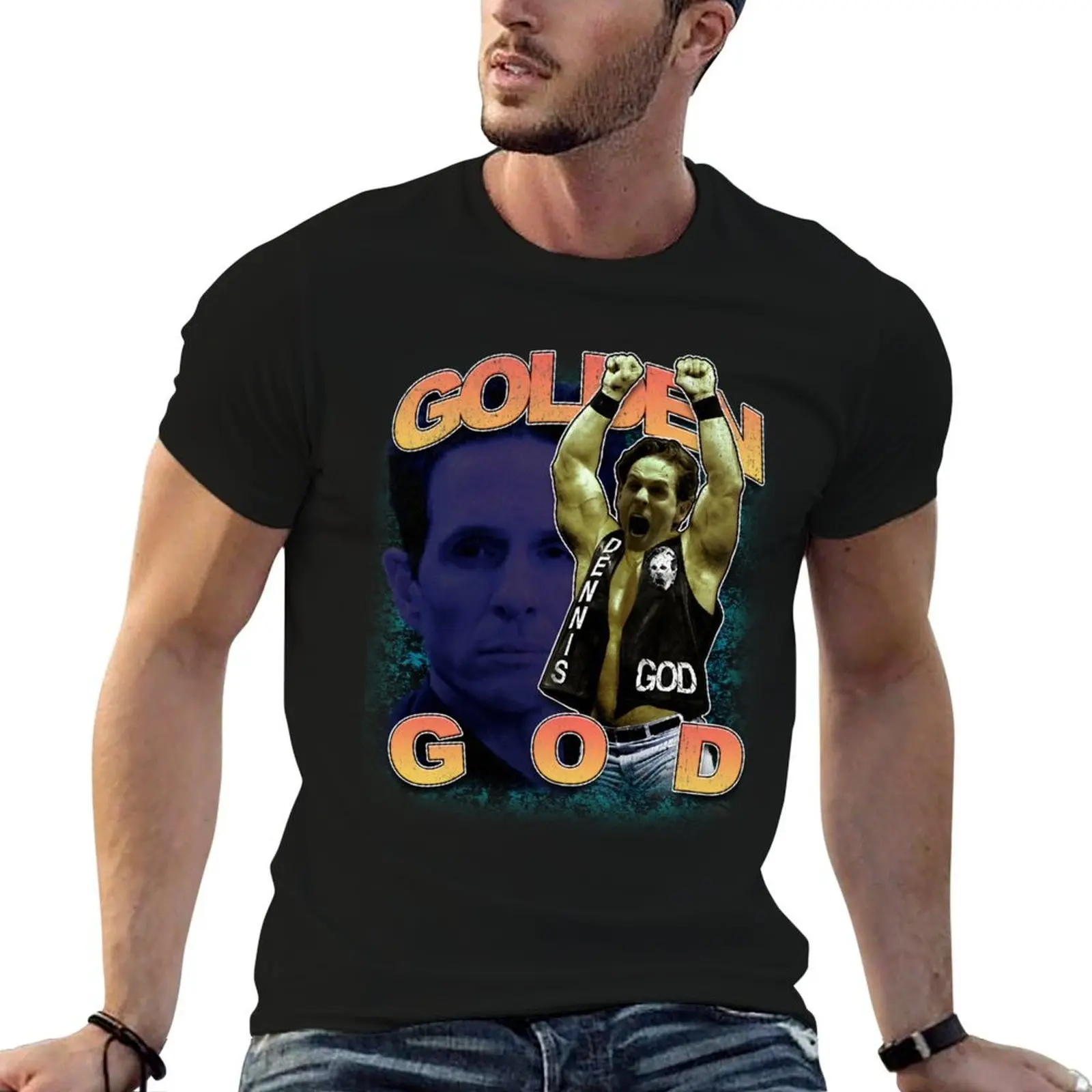 

Stone Golden God T-Shirt man t shirt graphic t shirts for man graphic vintage black cotton t-shirt plain for man package T-shirt