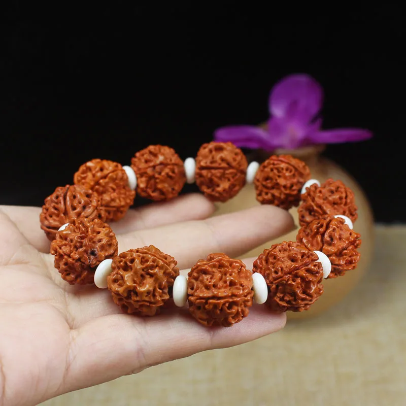 Nepal Five Faces Rudraksha Spacer Men's and Women's Hand Bead Bodhi Seed Beads Wholesale in Large Quantities