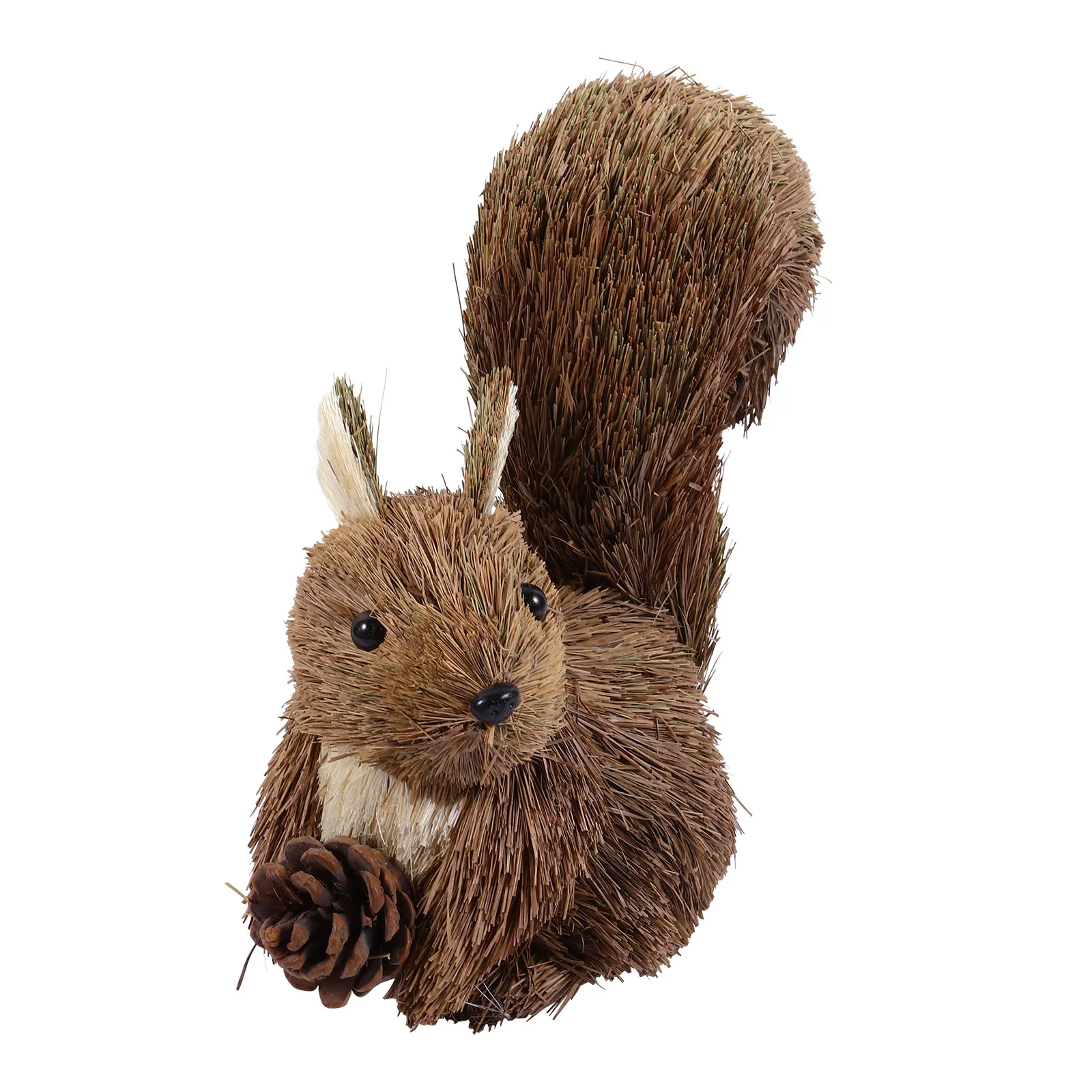 Little Squirrel Landscape Ornament Christmas Straw Figure Halloween Outdoor Decorations Figurines Xmas Child Tree